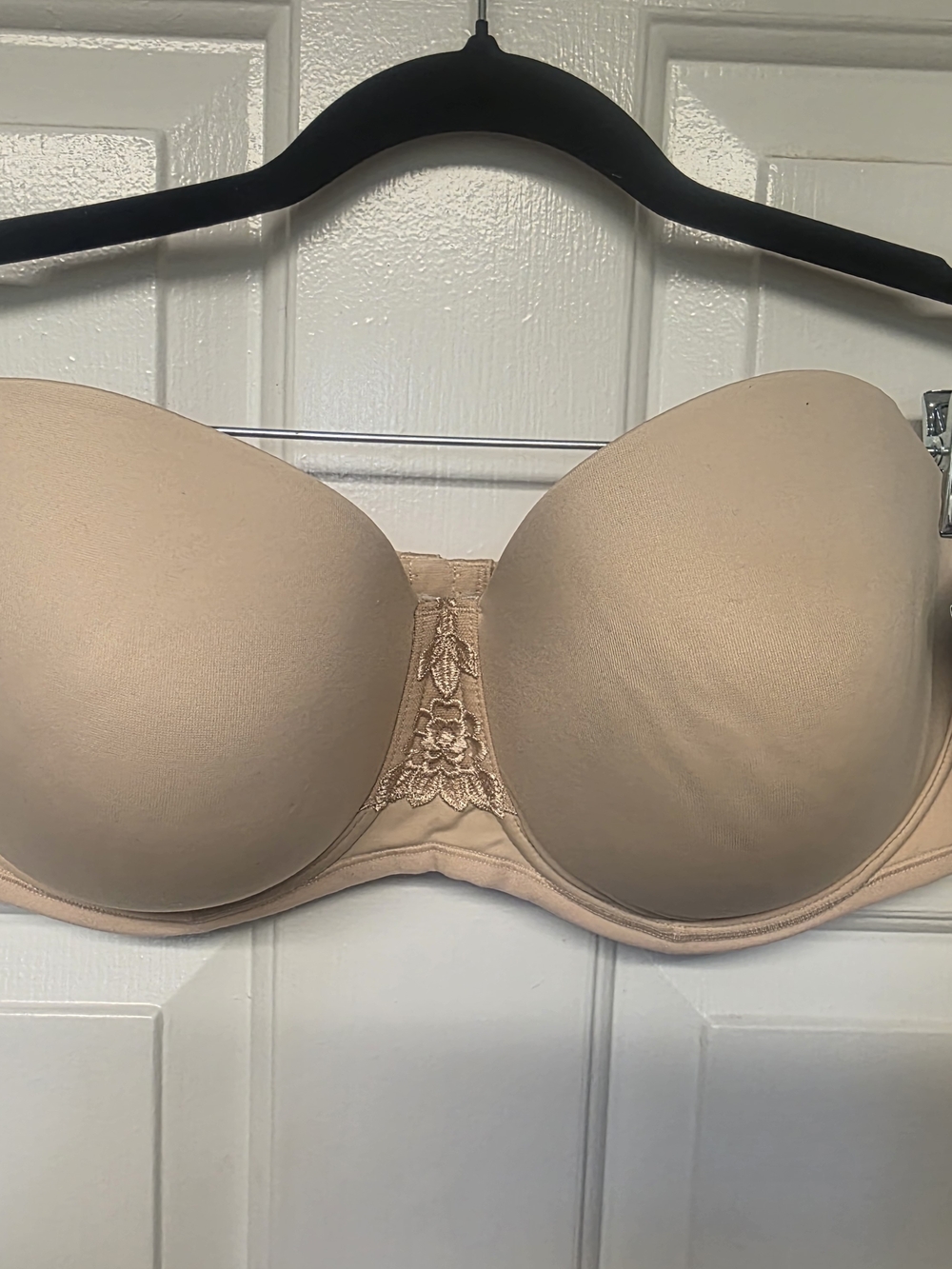 Vanity Fair Nude Strapless T-Shirt Bra with Lace Accent